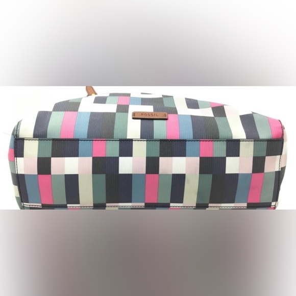 Fossil Rachel Pixel Grid Multicolor Shoulder Bag With Wallet - Picture 8 of 10